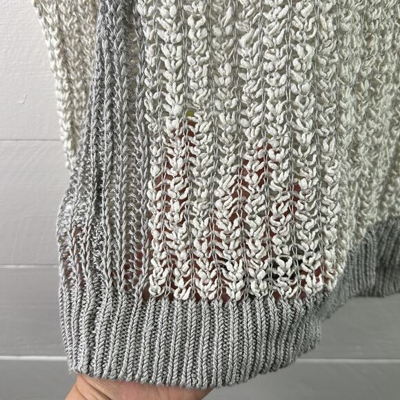 LOU & GREY White Gray‎ Knitted Crew Neck Pullover Sweater Shirt Top Size Small - Picture 10 of 11